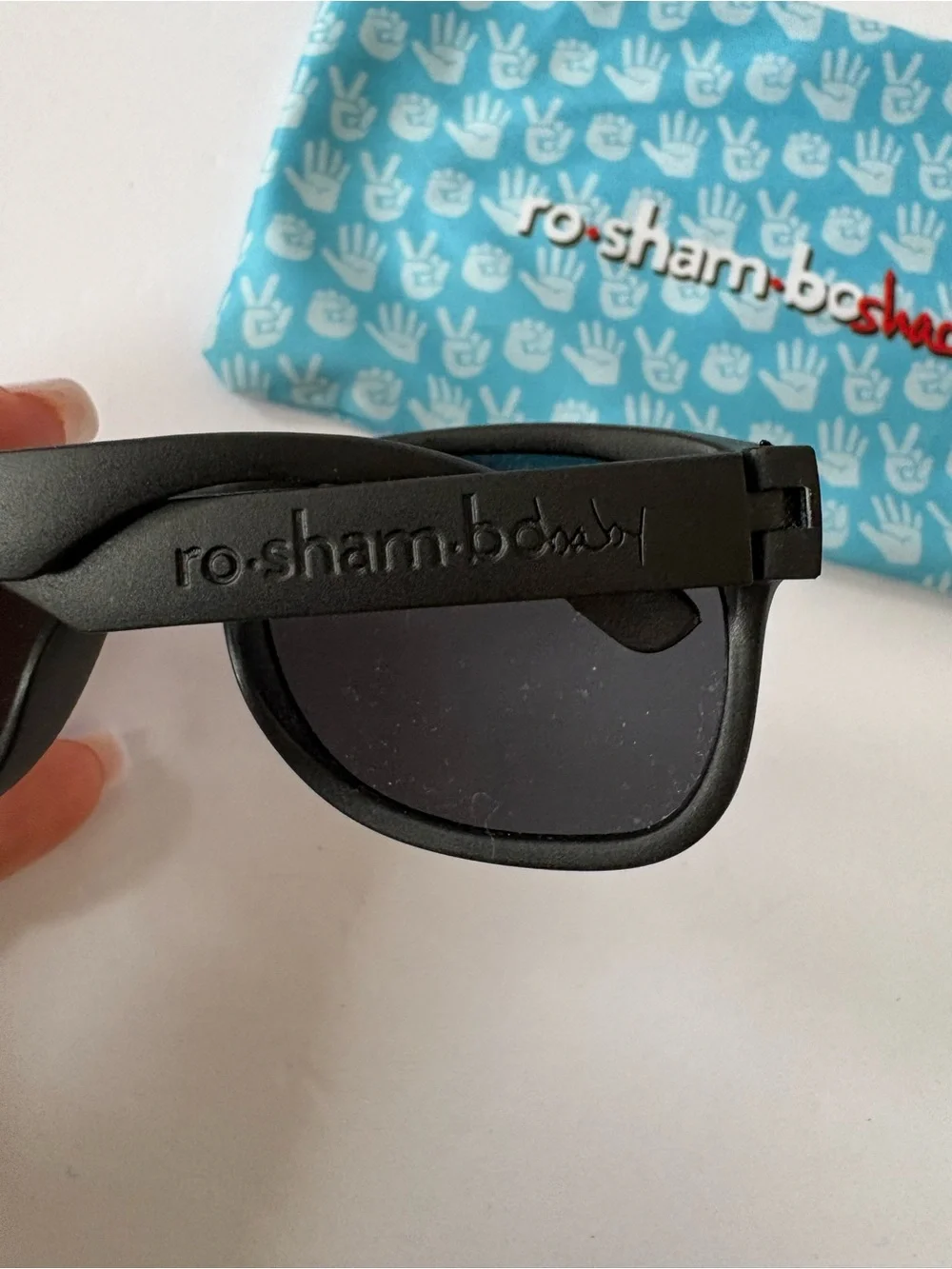 RoShamBo‎ Black Unbreakable Blank Sunglasses Shades 100% UVA Protection Italy